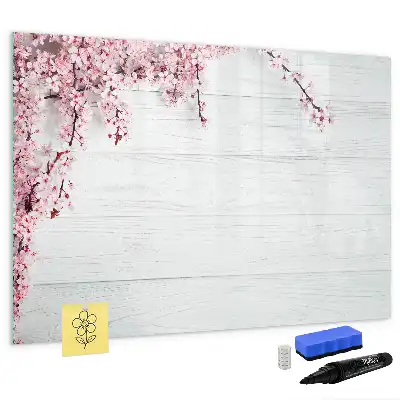 Magnetisk tavla med penna motiv med vårblommor