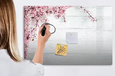 Magnetisk tavla med penna motiv med vårblommor