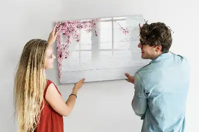 Magnetisk tavla med penna motiv med vårblommor