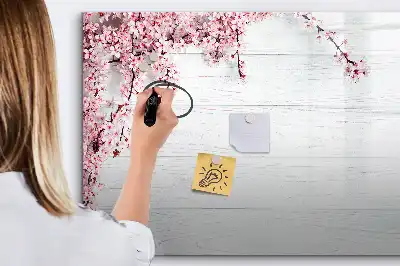 Magnetisk tavla med penna motiv med vårblommor
