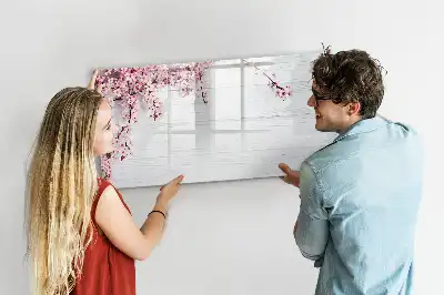 Magnetisk tavla med penna motiv med vårblommor