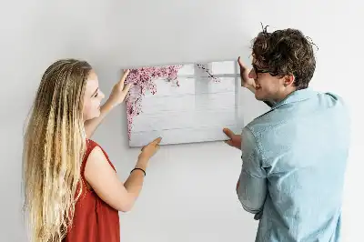 Magnetisk tavla med penna motiv med vårblommor