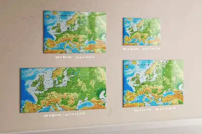 Geografisk världskarta magnetisk tavla med penna