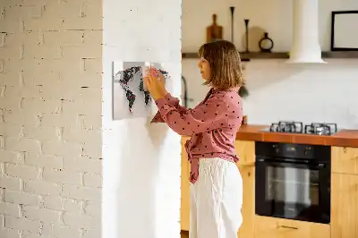 Abstrakt världskarta magnetisk tavla med penna