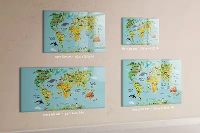 Magnetisk rittavla med motiv av världskarta och djur