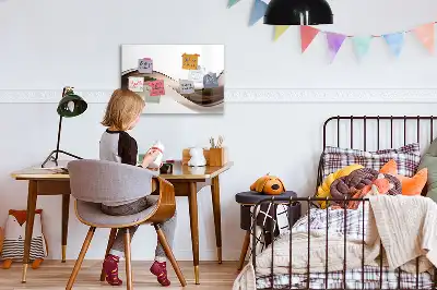 Magnetisk tavla med penna linjeabstraktion