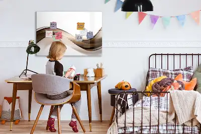 Magnetisk tavla med penna linjeabstraktion
