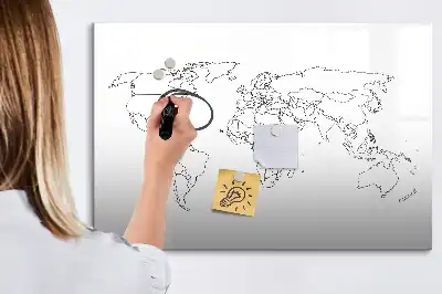 Magnetisk världskarta med tillhörande penna