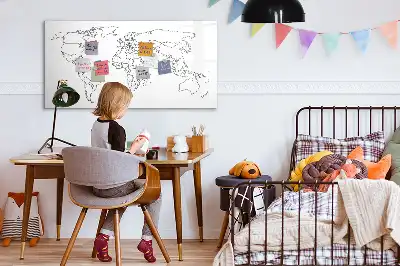 Magnetisk världskarta med tillhörande penna
