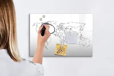 Magnetisk världskarta med tillhörande penna