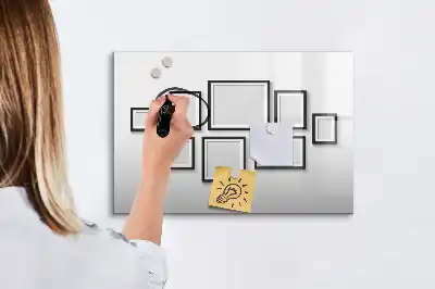 Magnetisk tavla med penna svart ram