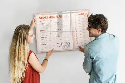 Retro måltidsplanerare magnetisk tavla med penna