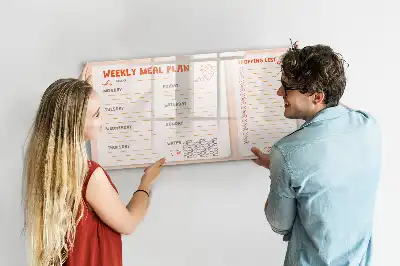 Retro måltidsplanerare magnetisk tavla med penna