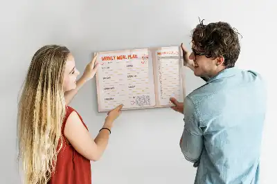 Retro måltidsplanerare magnetisk tavla med penna