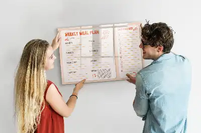Retro måltidsplanerare magnetisk tavla med penna