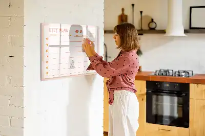 Veckoplanerare för måltider med magnetisk tavla och penna