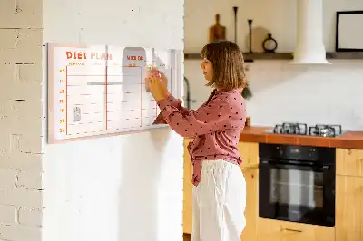Veckoplanerare för måltider med magnetisk tavla och penna
