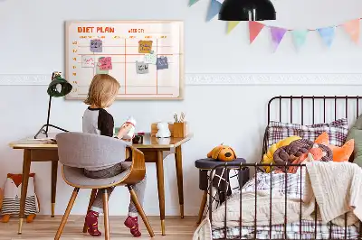 Veckoplanerare för måltider med magnetisk tavla och penna