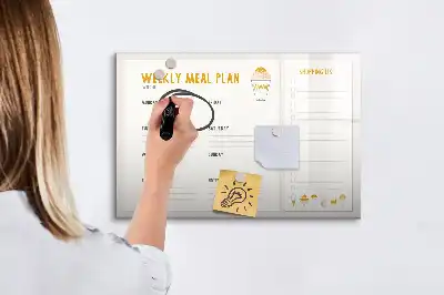 Magnetisk måltidsplanerare med penna tavla för köket