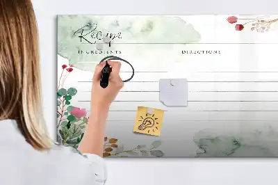 Magnetisk rittavla med plats för recept