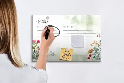 Magnetisk tavla med penna plats för recept