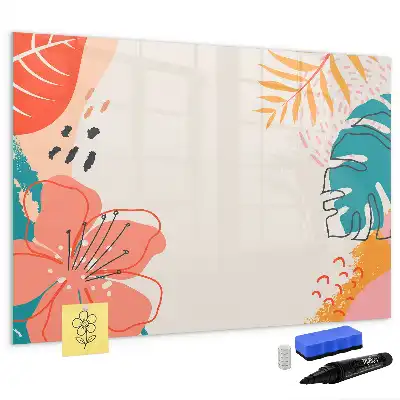 Magnetisk tavla med penna med motiv av hawaiianska växter