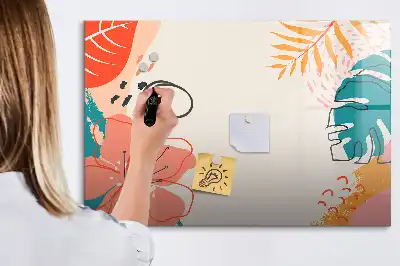 Magnetisk tavla med penna med motiv av hawaiianska växter