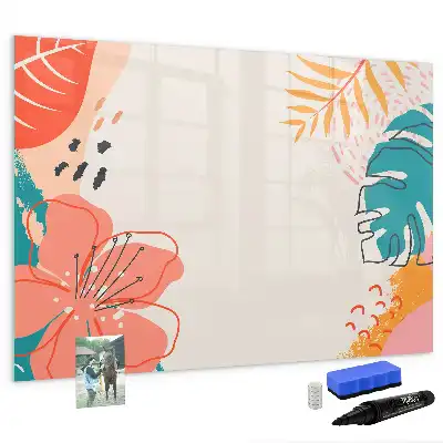 Magnetisk tavla med penna med motiv av hawaiianska växter