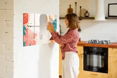 Magnetisk tavla med penna med motiv av hawaiianska växter