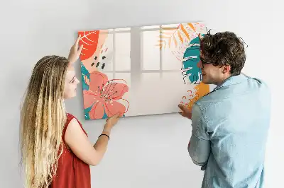 Magnetisk tavla med penna med motiv av hawaiianska växter