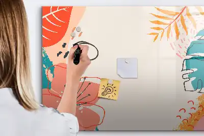 Magnetisk tavla med penna med motiv av hawaiianska växter