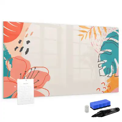 Magnetisk tavla med penna med motiv av hawaiianska växter
