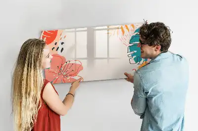Magnetisk tavla med penna med motiv av hawaiianska växter
