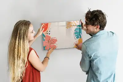 Magnetisk tavla med penna med motiv av hawaiianska växter