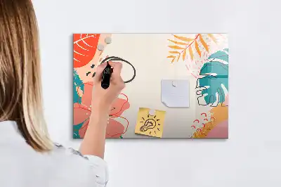 Magnetisk tavla med penna med motiv av hawaiianska växter