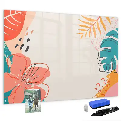Magnetisk tavla med penna med motiv av hawaiianska växter