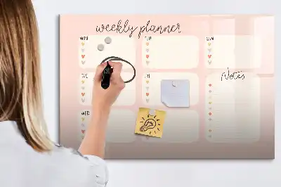 Veckoplanerare med magnet charmig tavla inklusive penna