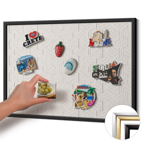 Magnetisk tavla med svart ram Regelbundet linjärt mönster