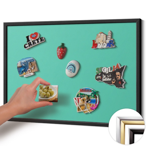 Magnetisk tavla med svart ram Färg mintgrön