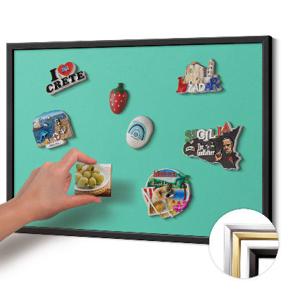 Magnetisk tavla med svart ram Färg mintgrön