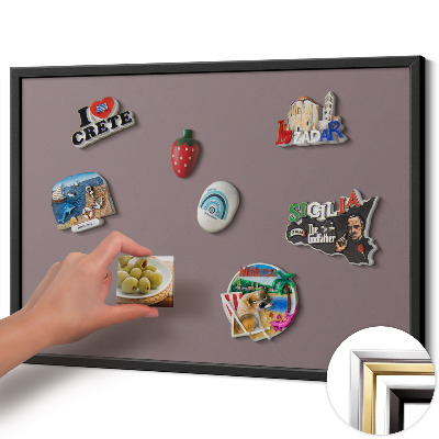 Magnetisk tavla med svart ram Färg ljusbrun