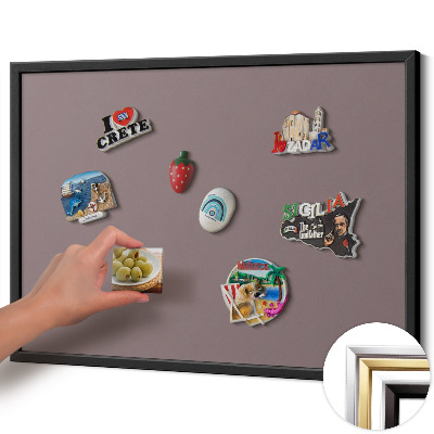 Magnetisk tavla med svart ram Färg ljusbrun