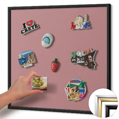 Magnetisk tavla med svart ram Färg pastellrosa
