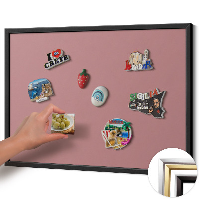 Magnetisk tavla med svart ram Färg pastellrosa