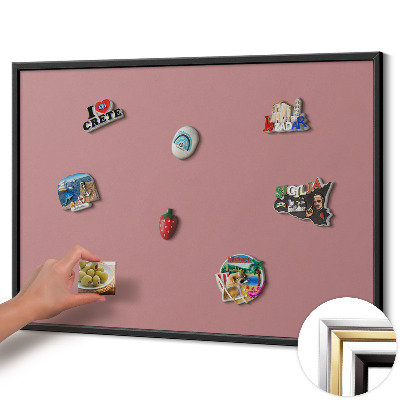 Magnetisk tavla med svart ram Färg pastellrosa