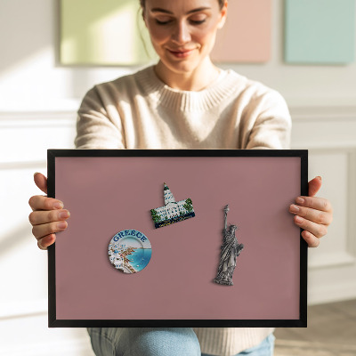 Magnetisk tavla med svart ram Färg pastellrosa