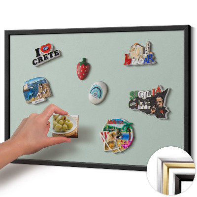 Magnetisk tavla med svart ram Färg akvamarin