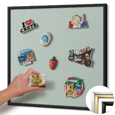 Magnetisk tavla med svart ram Färg akvamarin