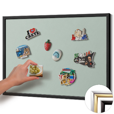 Magnetisk tavla med svart ram Färg akvamarin