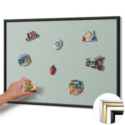 Magnetisk tavla med svart ram Färg akvamarin